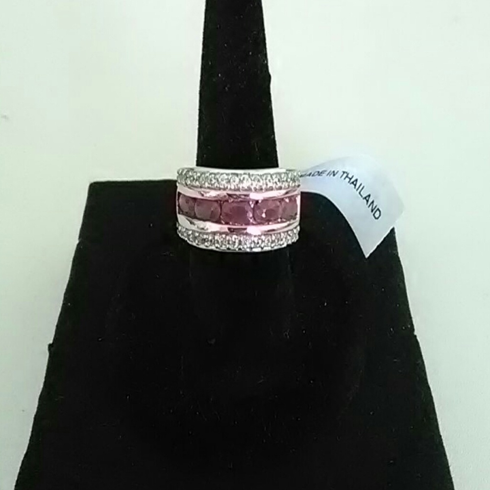 Burmese Ruby and Zircon platinum ring